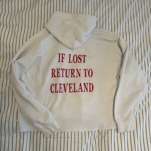 Custom “if lost return to Cleveland” cropped hoodie